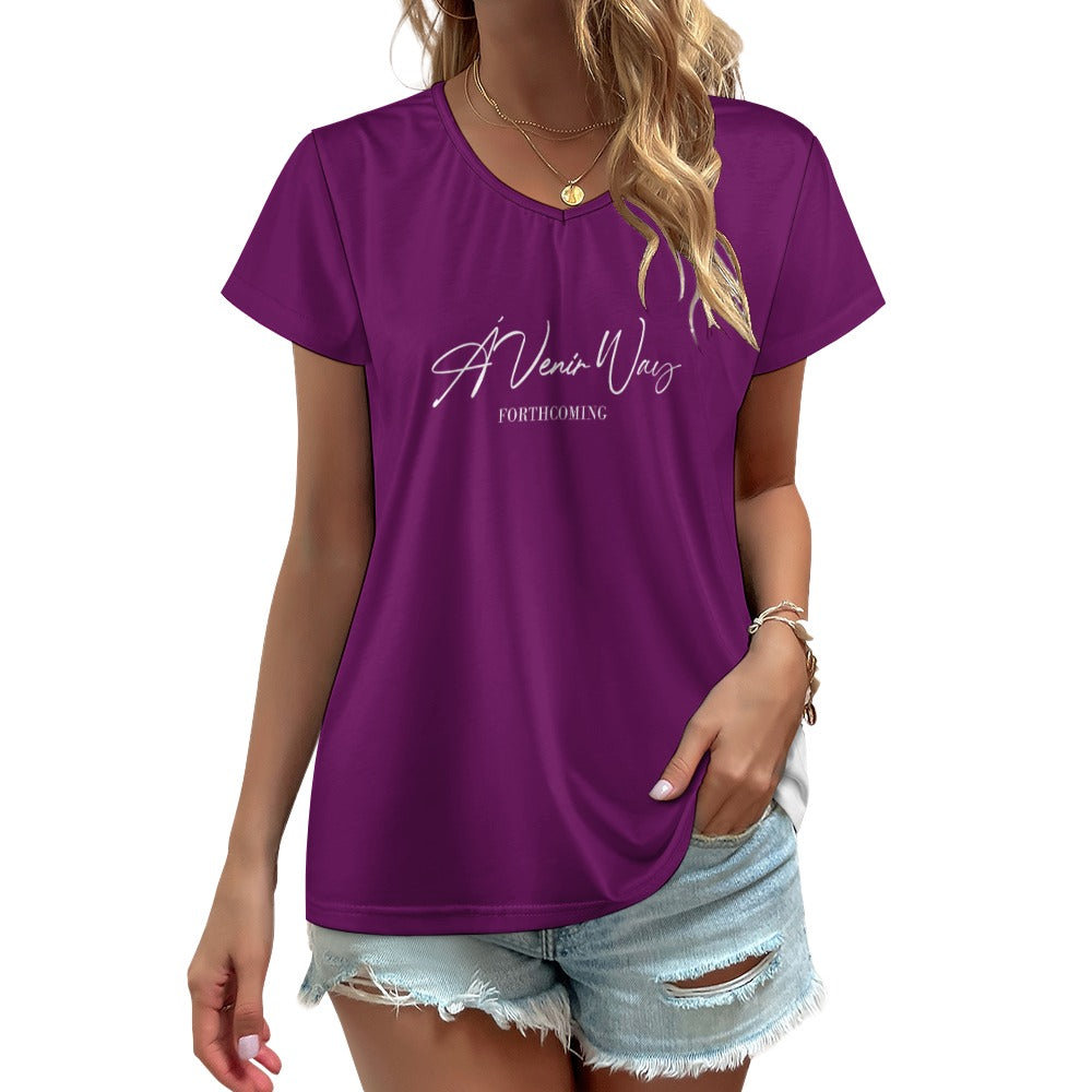 V-neck short sleeve T-shirt