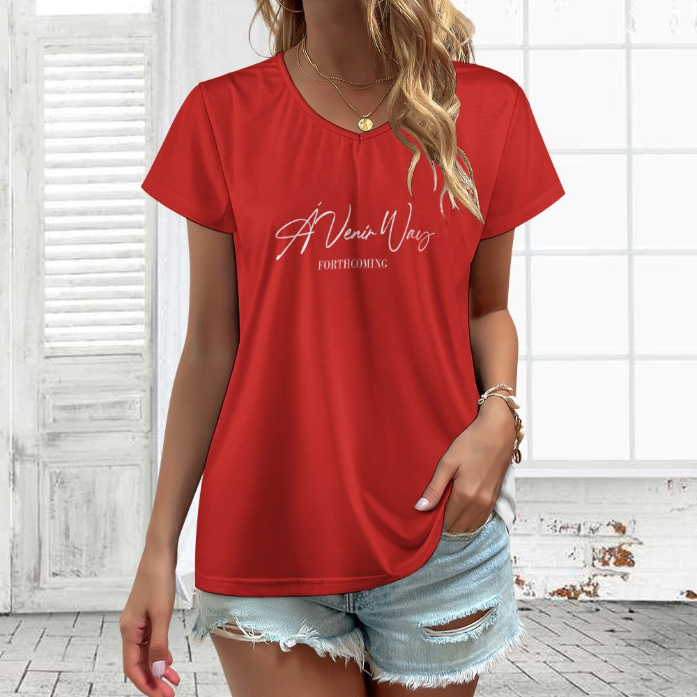 V-neck short sleeve T-shirt