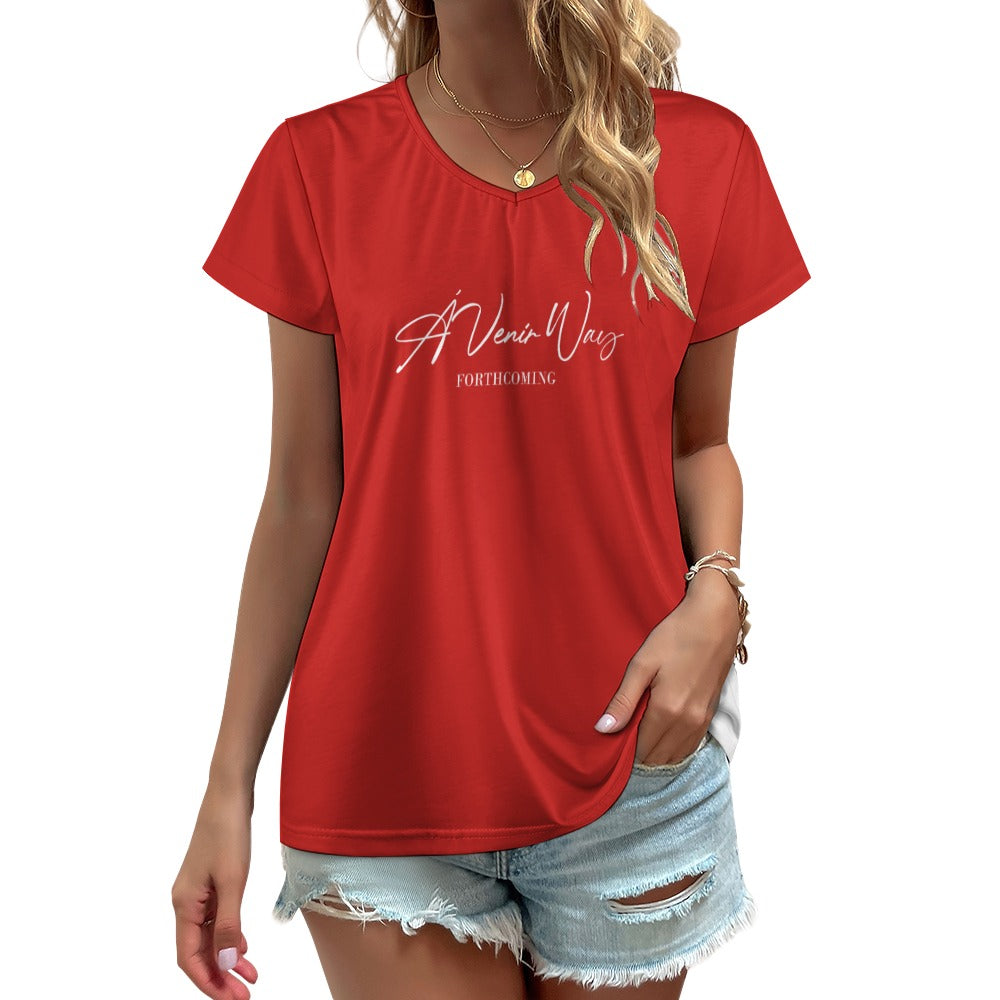 V-neck short sleeve T-shirt