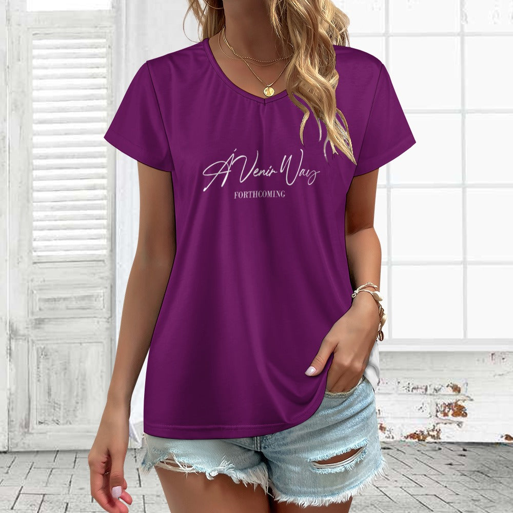 V-neck short sleeve T-shirt