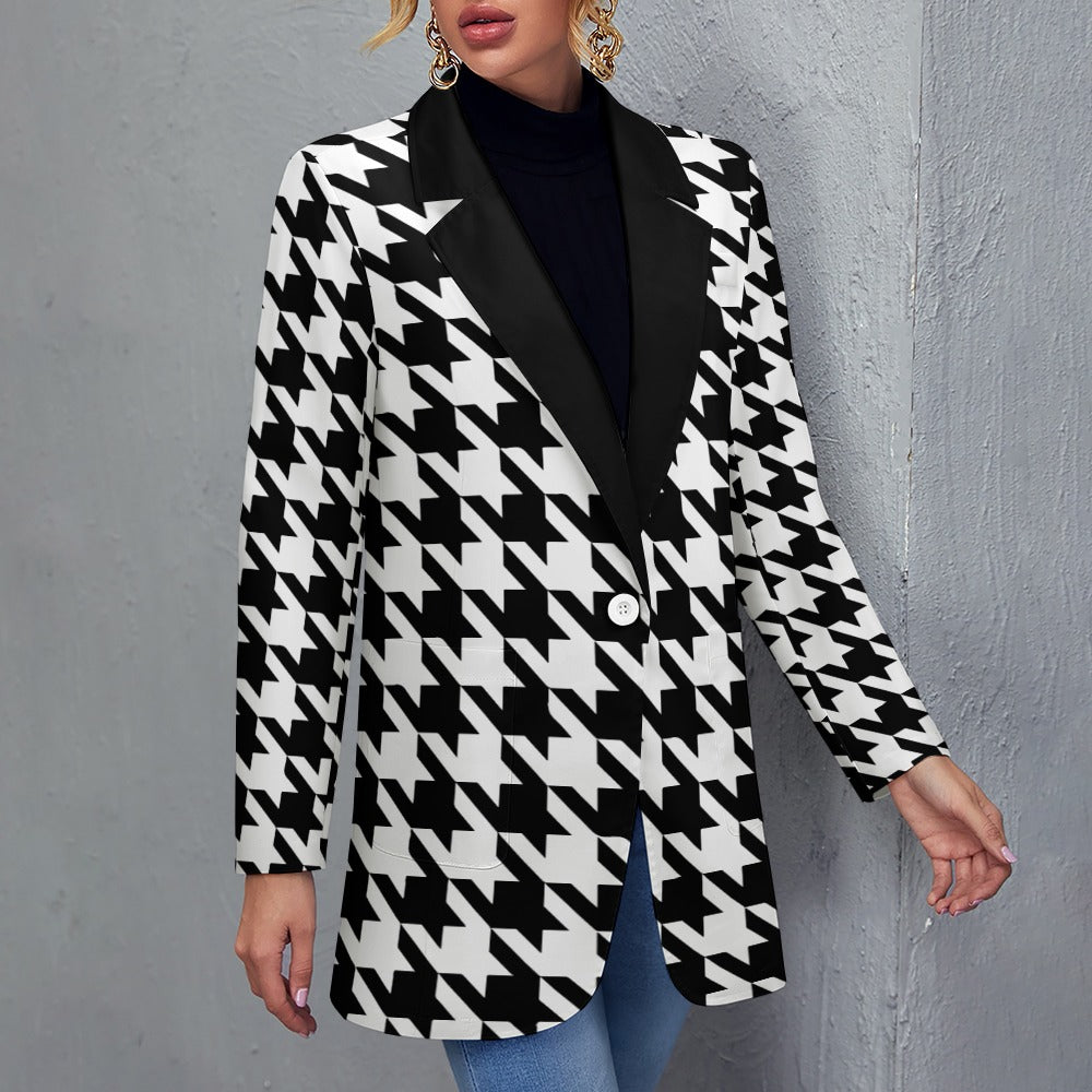 Classic Houndstooth Blazer