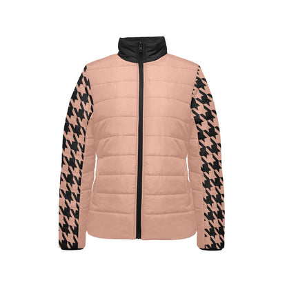 Women's houndstooth padded jacket