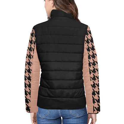 Women's houndstooth padded jacket