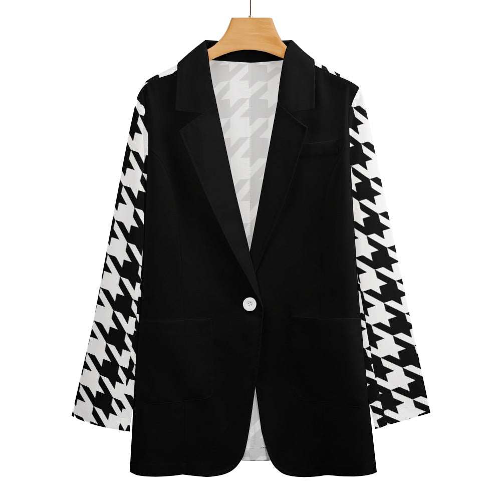 Classic Houndstooth Blazer