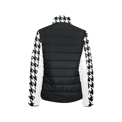 Women's houndstooth padded jacket