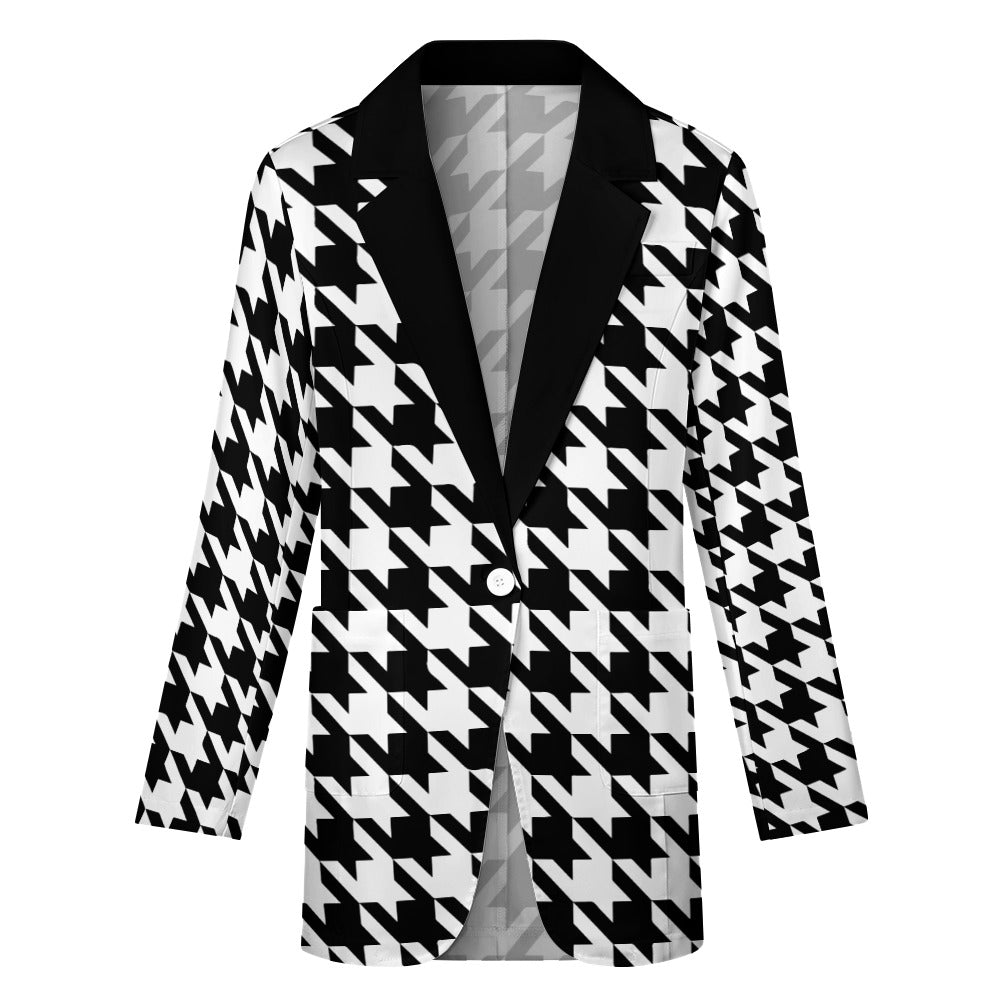 Classic Houndstooth Blazer