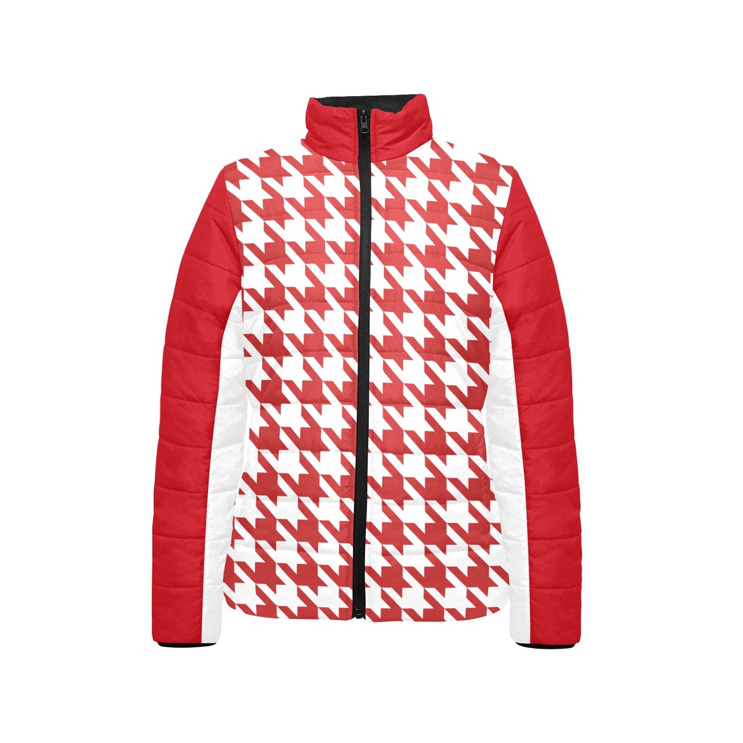 Women's houndstooth padded jacket