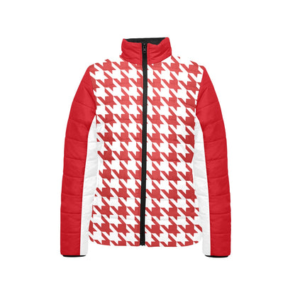 Women's houndstooth padded jacket