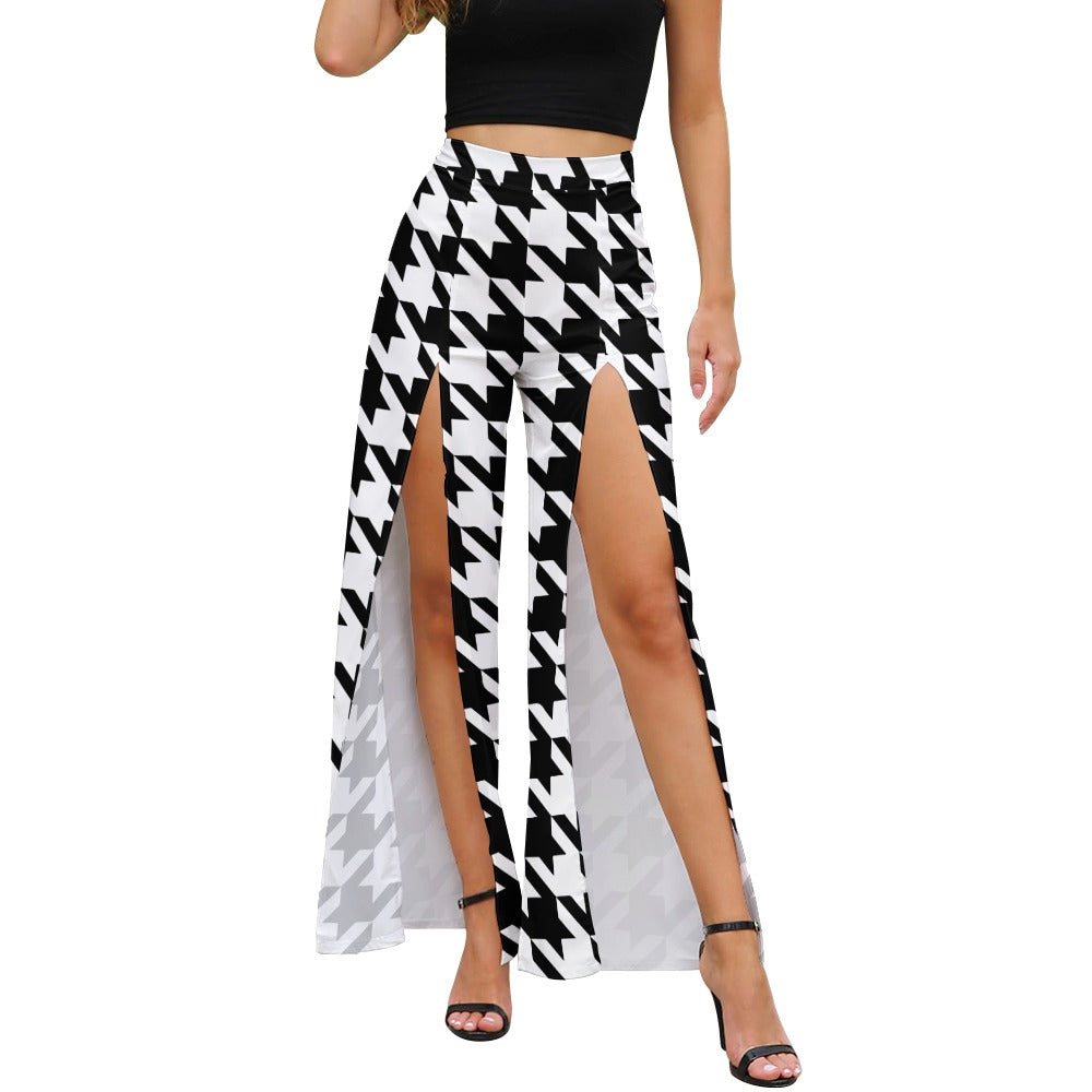 Houndstooth Split Pants