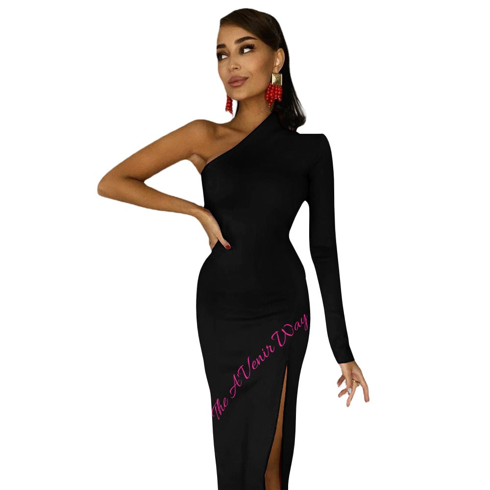 New Half Sleeve Slit Dress