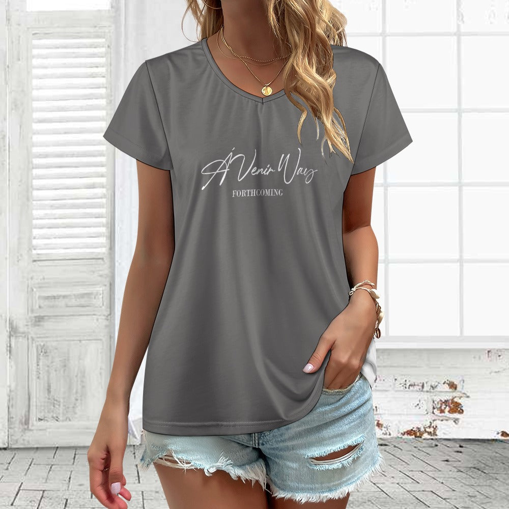 V-neck short sleeve T-shirt