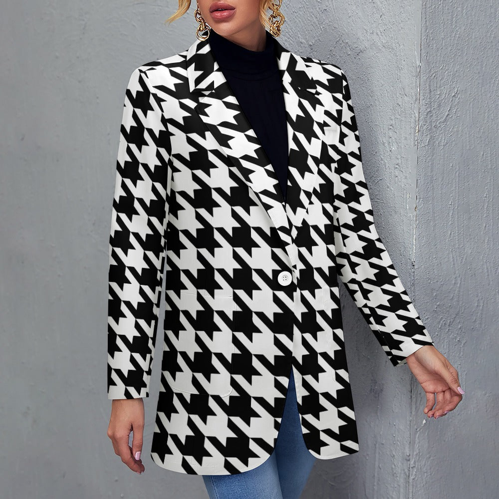 Classic Houndstooth Blazer