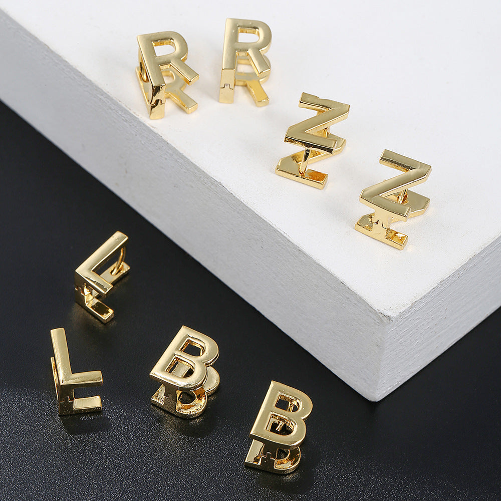 18K Gold Plated Jewelry Name Letter Earrings