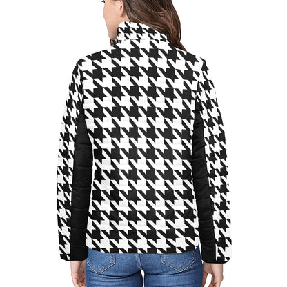 Women's houndstooth padded jacket