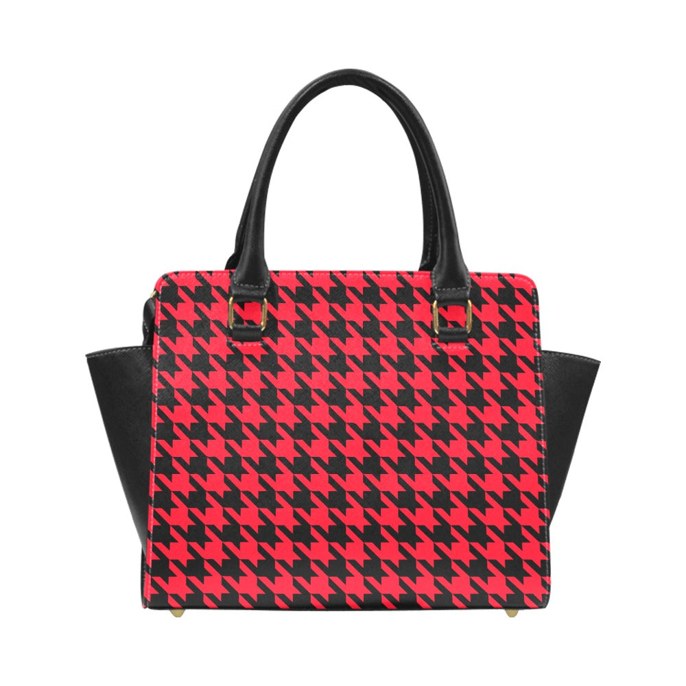 Classic Houndstooth Shoulder Handbag