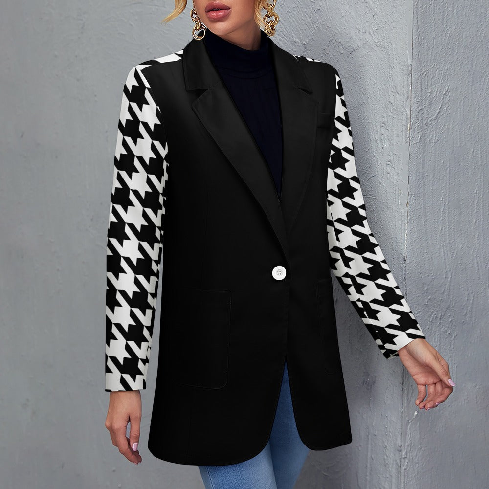 Classic Houndstooth Blazer