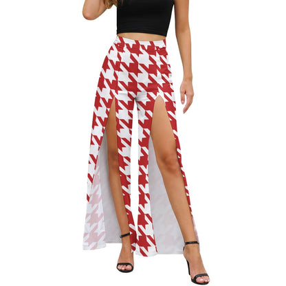 Houndstooth Split Pants