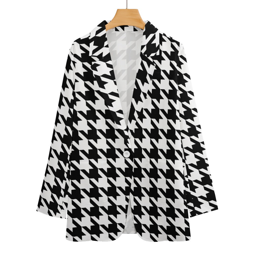 Classic Houndstooth Blazer