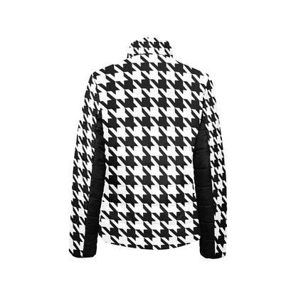 Women's houndstooth padded jacket