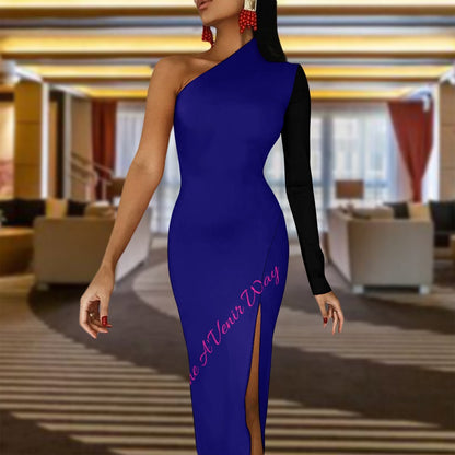 New Half Sleeve Slit Dress