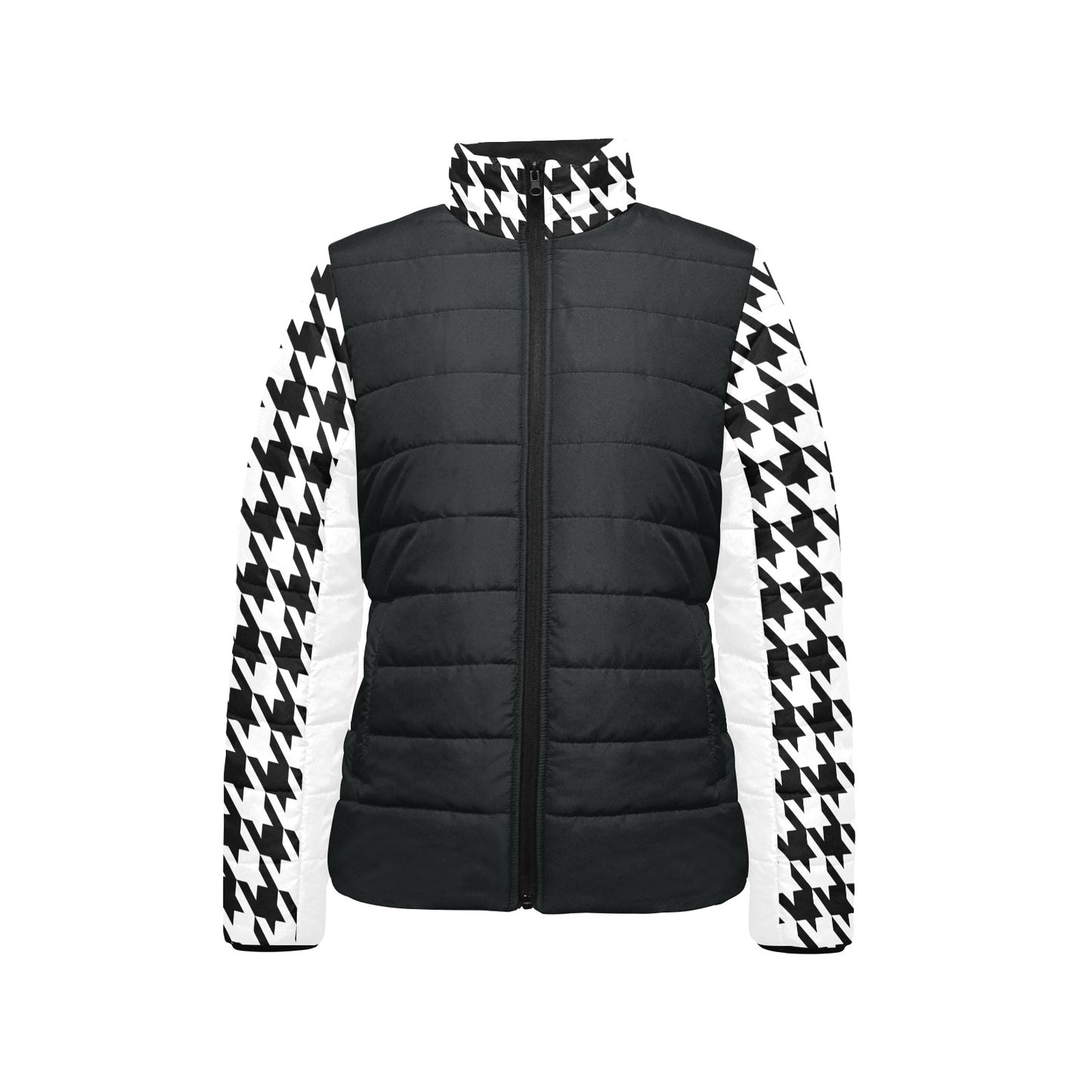 Women's houndstooth padded jacket