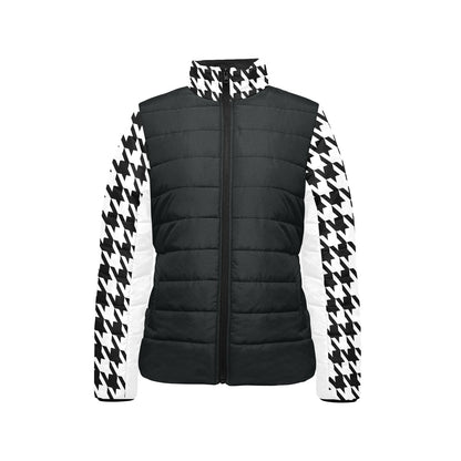 Women's houndstooth padded jacket