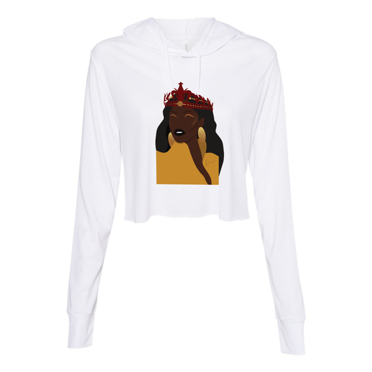 Royal Queen “Reine” Cropped Long Sleeve Hoodie